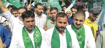 pdp candidate for ganderbal leads foot march