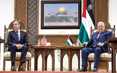 us secretary of state antony blinken meets palestinian president abbas