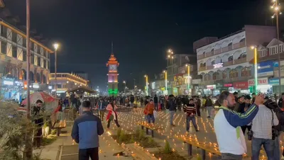 ghanta ghar at lal chowk illuminated on diwali eve