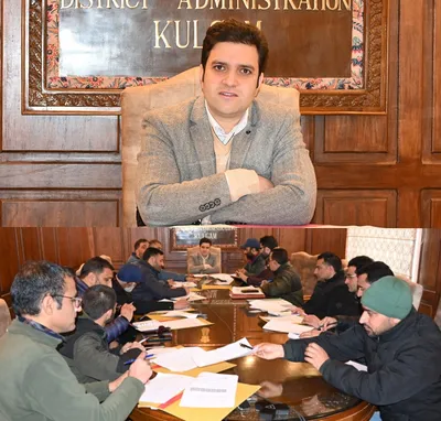 dc kulgam reviews progress on r b  pmgsy works