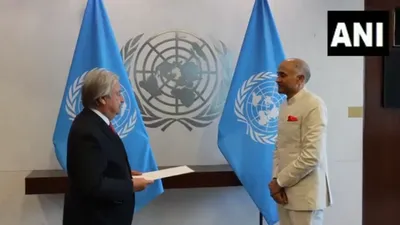 india committed to revitalisation of un  new ambassador harish assures guterres