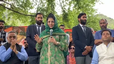 pdp president mehbooba mufti addresses election rally in mendhar poonch