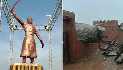 pm modi apologises to shivaji over collapse of warrior king’s statue